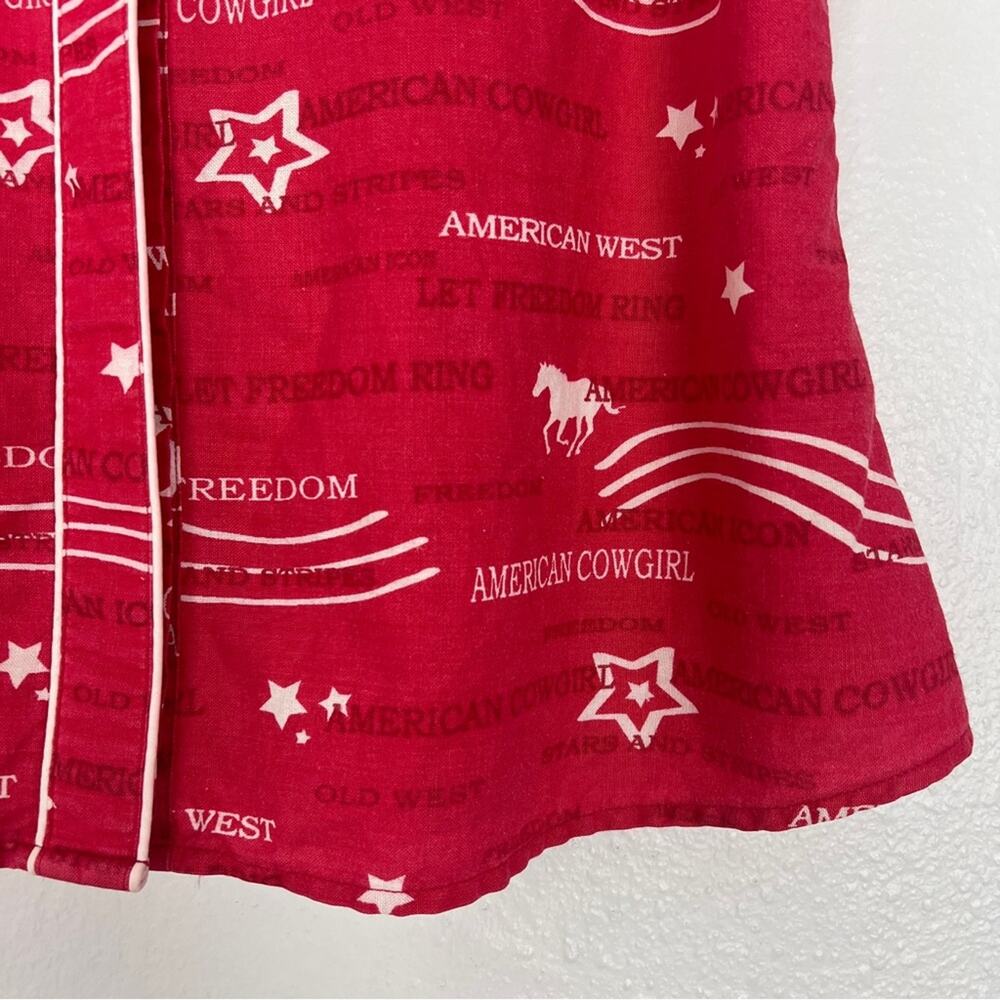 Wrangler Blues | Western Shirt Vintage American Cowgirl Red White Festival M - Picture 4 of 12